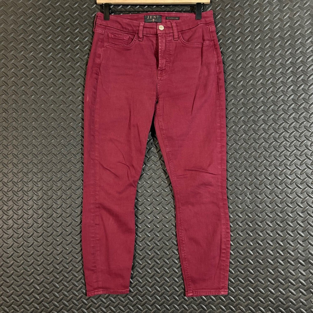 Jen7 Petite Legging Ankle Red Burgundy Skinny‎ Denim Jeans Women's Size 4
